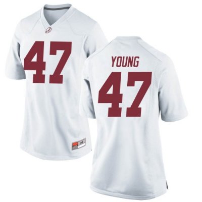 Women's Alabama Crimson Tide #9 Byron Young White Game NCAA College Football Jersey 2403RVAD2